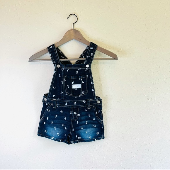 DKNY Girls Denim Shortall/Overall/Sz:6/NEW - Picture 1 of 8
